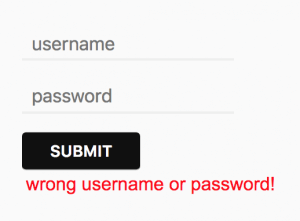 form login error