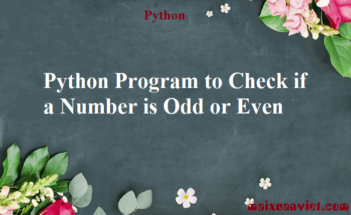 Python Program to Check if a Number is Odd or Even - VietMX's Blog