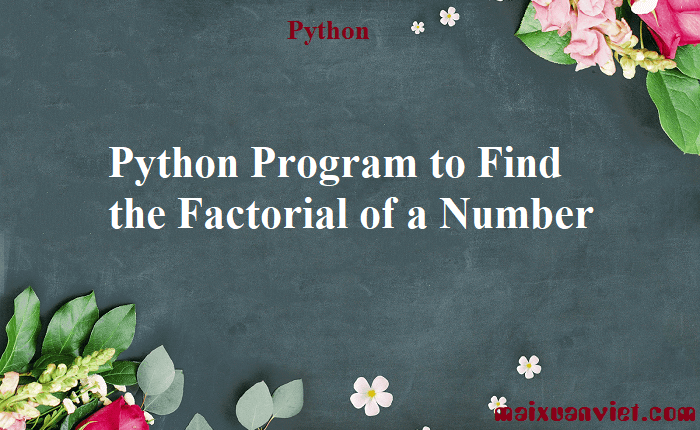 Python Program to Find the Factorial of a Number - VietMX's Blog