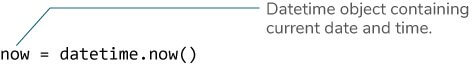 datetime object containing current date and time
