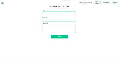 Form for reporting incidents