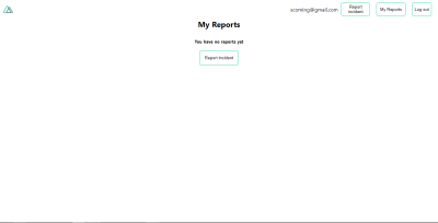 An empty my reports page