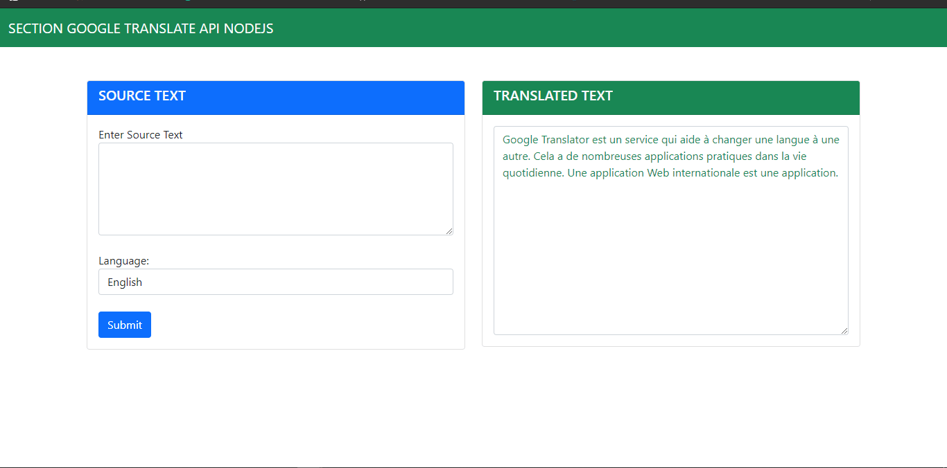 Translated Text