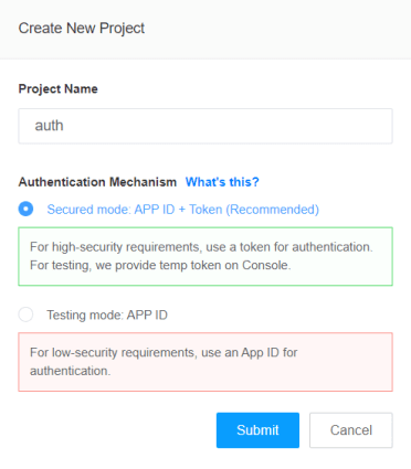 Agora New Project Form