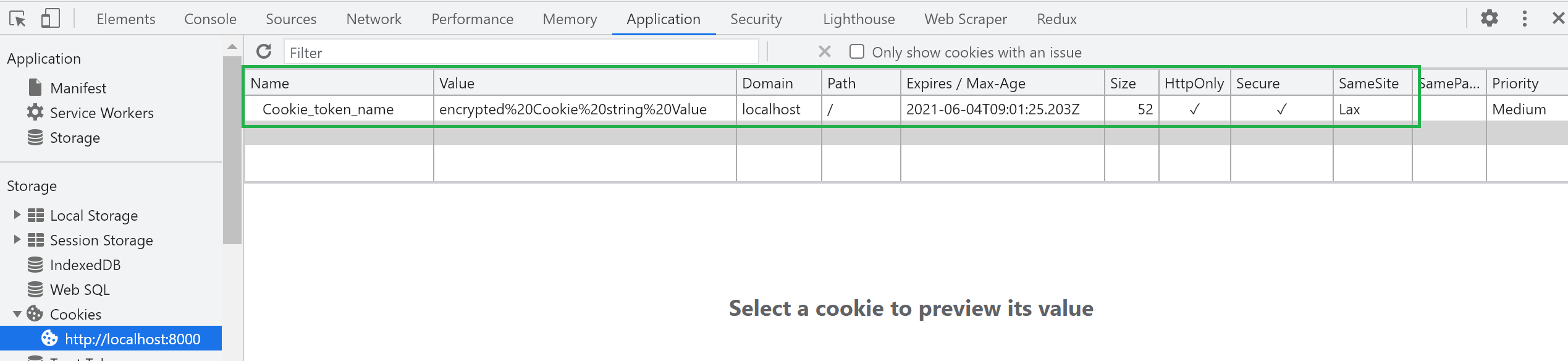 Cookies updated security values