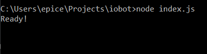 The word “ready” appears in the command prompt