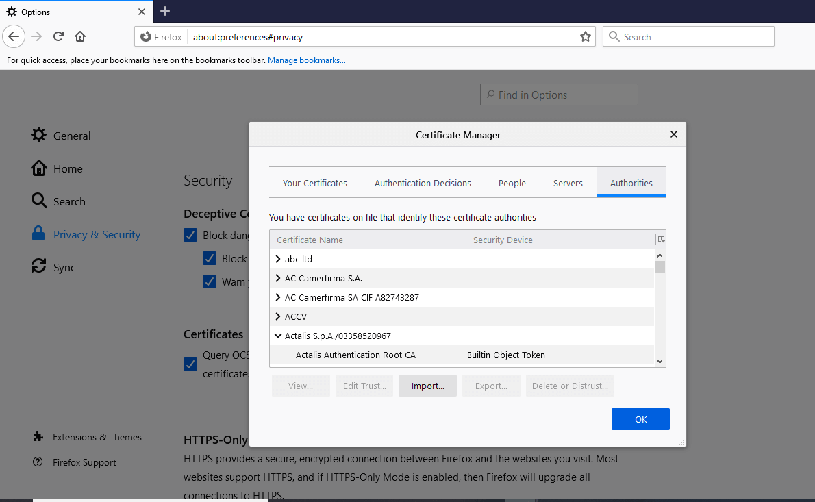firefox privacy settings