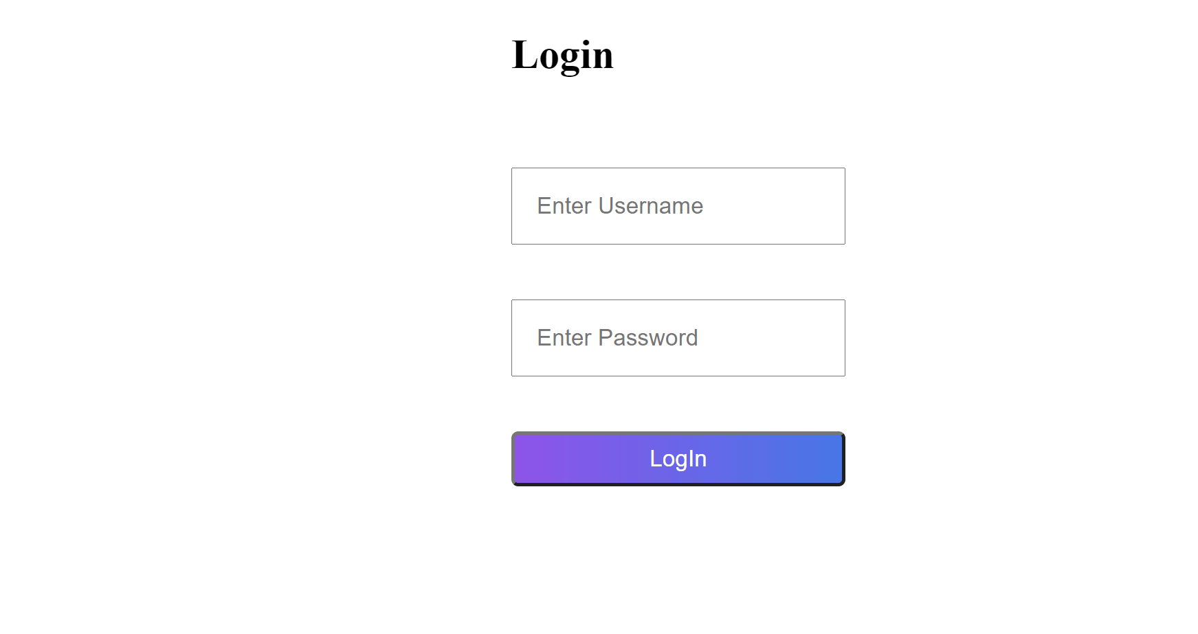 A login page