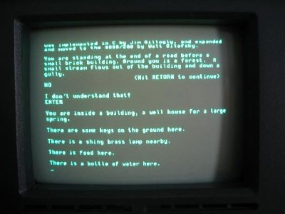 A picture of an actual text adventure from back in the day