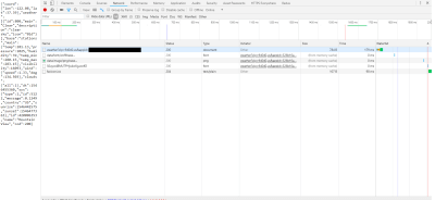 Populated Chrome Dev Tools Network Tab