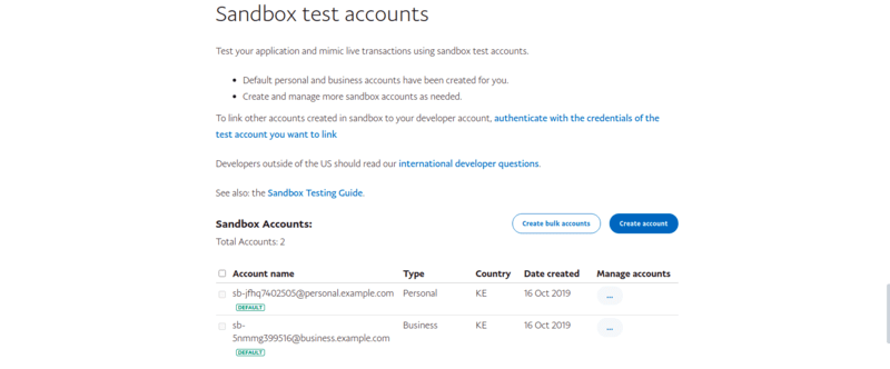 Paypal creating account