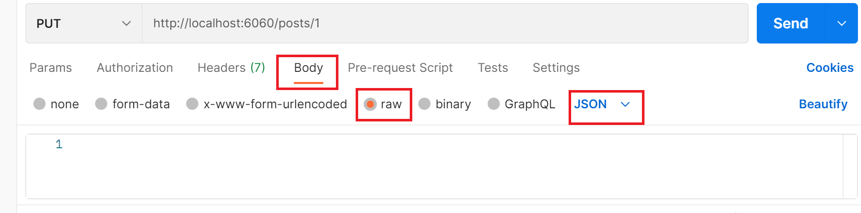 Postman put method