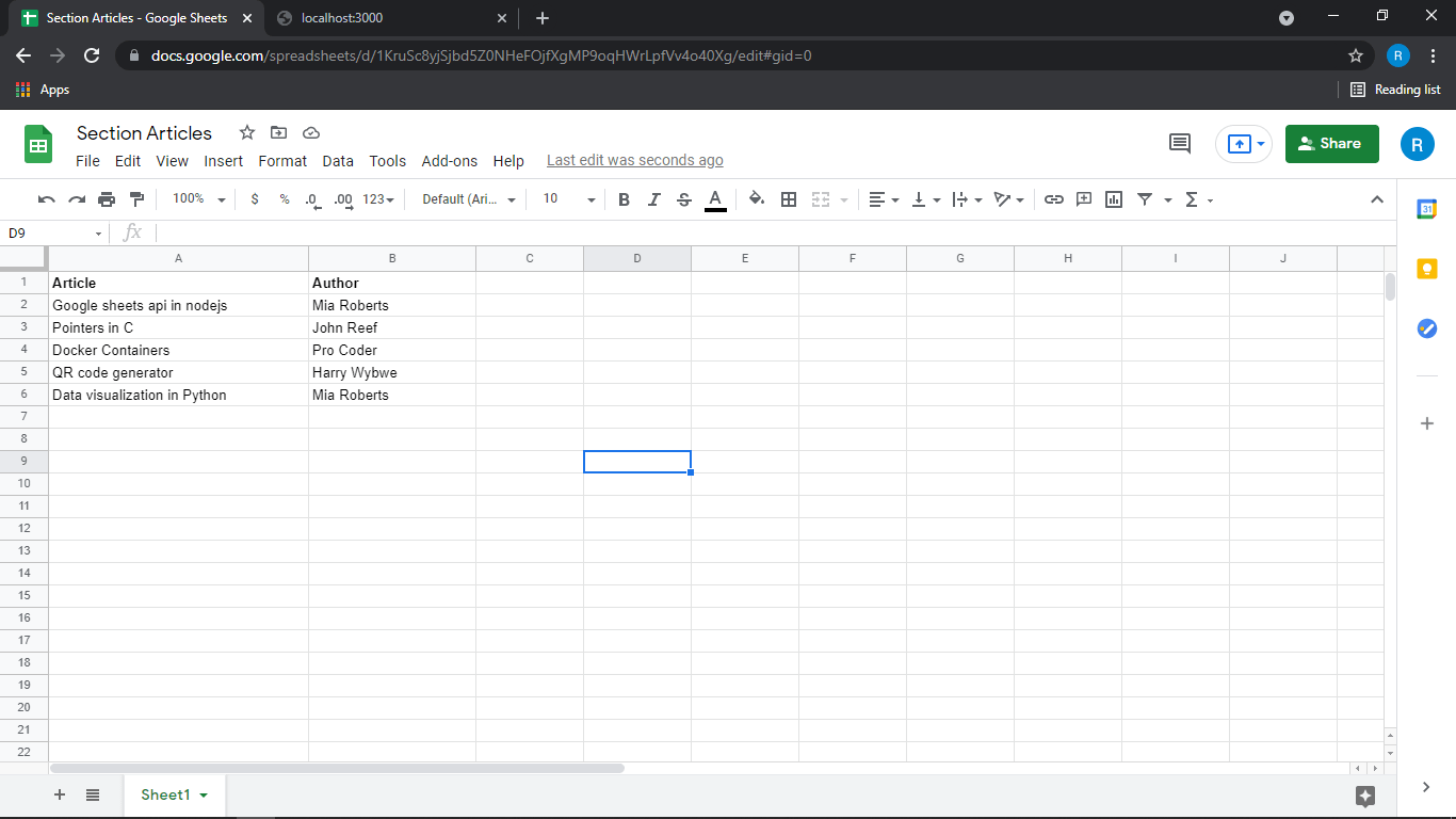 Google Sheets File