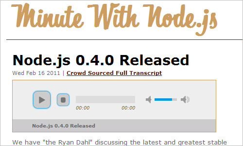 Minute With Node.js